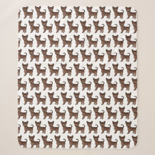 Chocolate Smooth Coat Chihuahua Cute Dog Pattern Sherpa Blanket