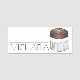 Chocolate Soufflé French Pastry Food Dessert Name Tag