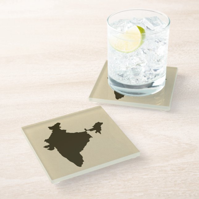 Chocolate Spice Moods India Glass Coaster (Angled)