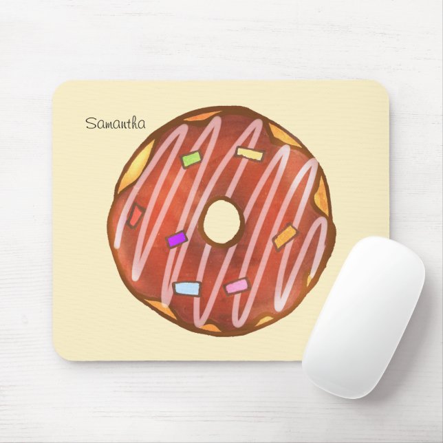 Chocolate Sprinkle doughnut Mouse Pad (With Mouse)