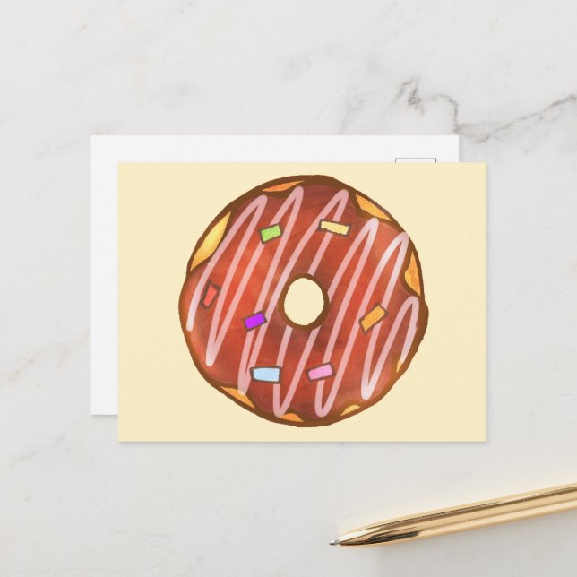 Chocolate Sprinkle doughnut Postcard (Front/Back In Situ)