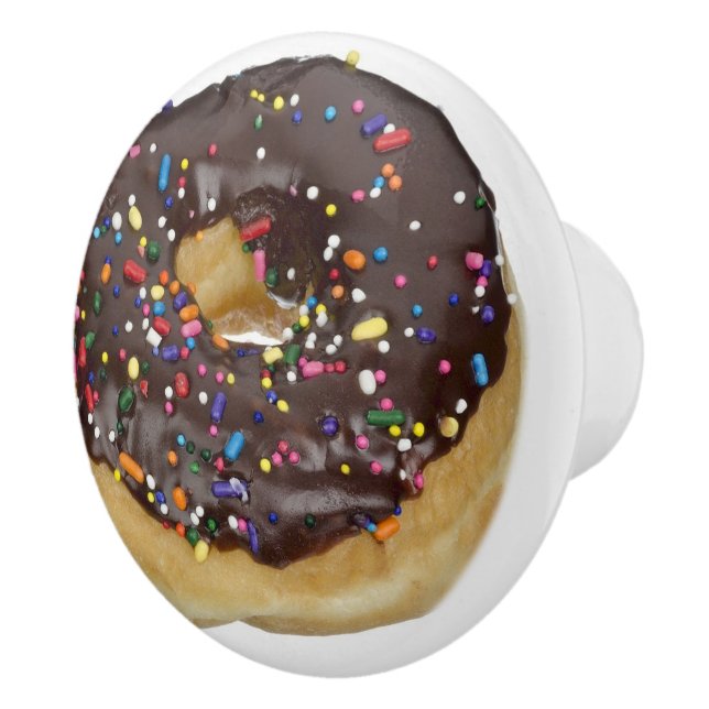 Chocolate Sprinkled  Doughnut with Sprinkles Ceramic Knob (Right)