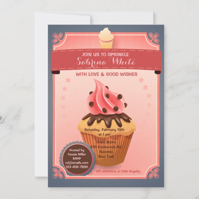 Chocolate Sprinkles Baby Sprinkle Invitation (Front)