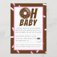 Chocolate Sprinkles Brunch Baby Shower Invitation