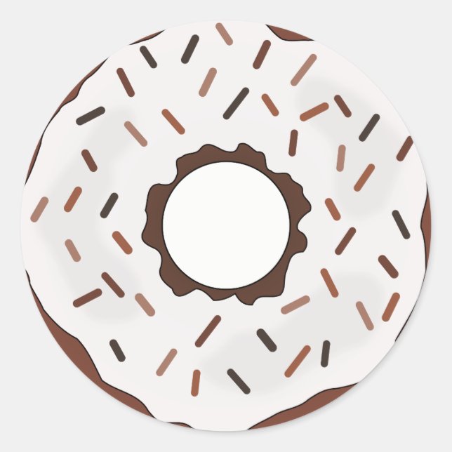 Chocolate Sprinkles Doughnut Classic Round Sticker (Front)