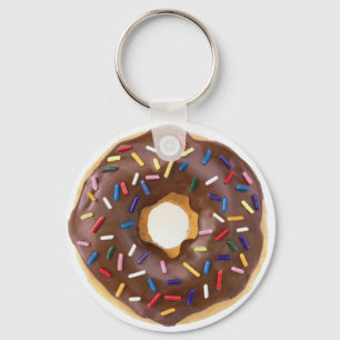 Chocolate Sprinkles Doughnut Key Ring