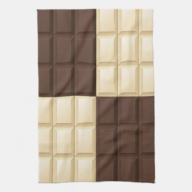 Chocolate Square Delight Tea Towel (Vertical)