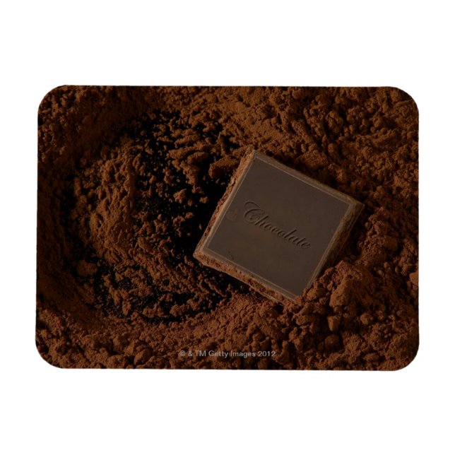 Chocolate Square in Chocolate Powder Magnet (Horizontal)