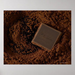 Chocolate Square in Chocolate Powder Poster