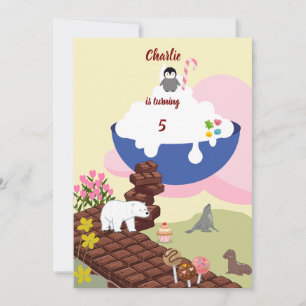 Chocolate Stairs to the Cream birthday Invitation