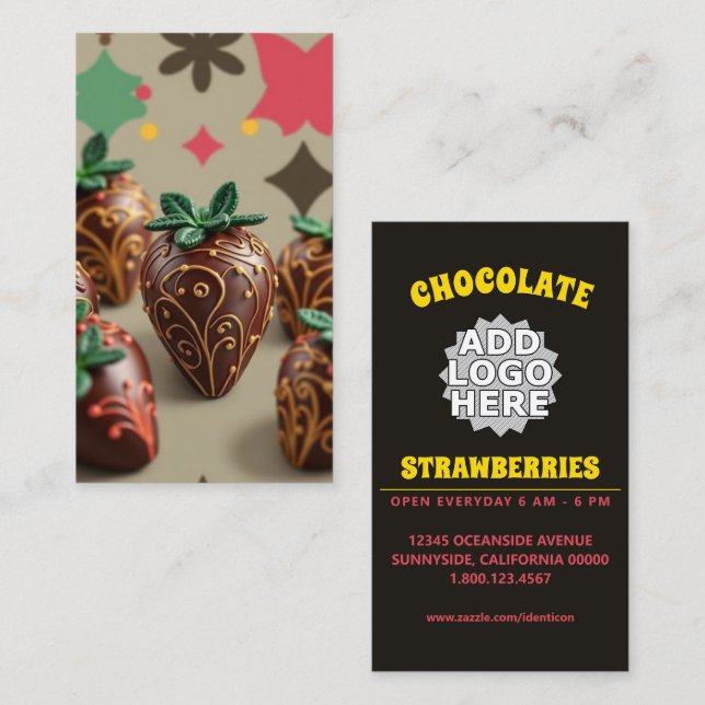 chocolate strawberries business card (Front/Back)