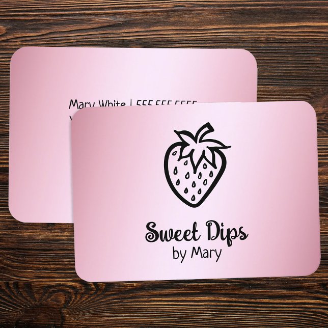 🍓 Chocolate Strawberries Dipped Sweets Business Card (Chocolate Strawberries Business Cards)