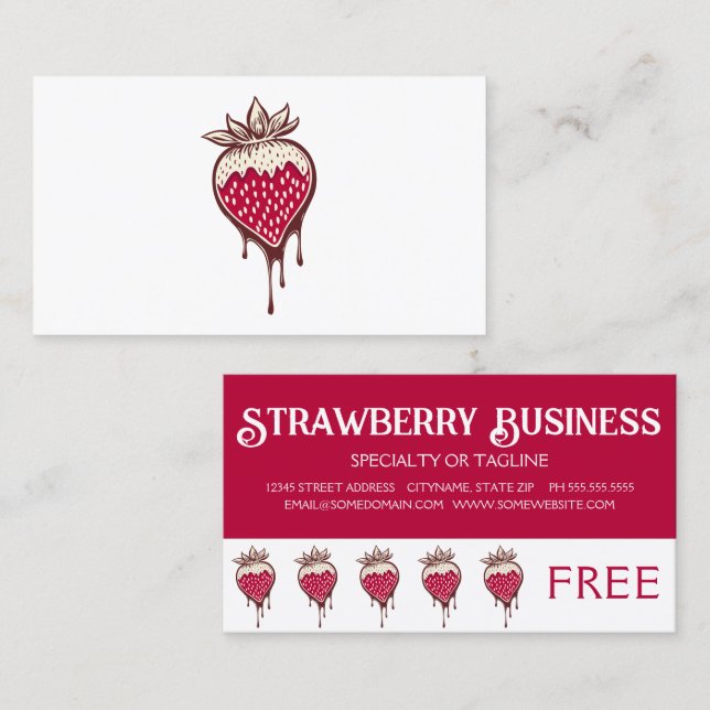 chocolate strawberries loyalty punch card (Front/Back)