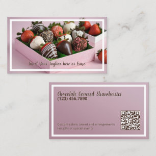 Chocolate Strawberries QR Business Card