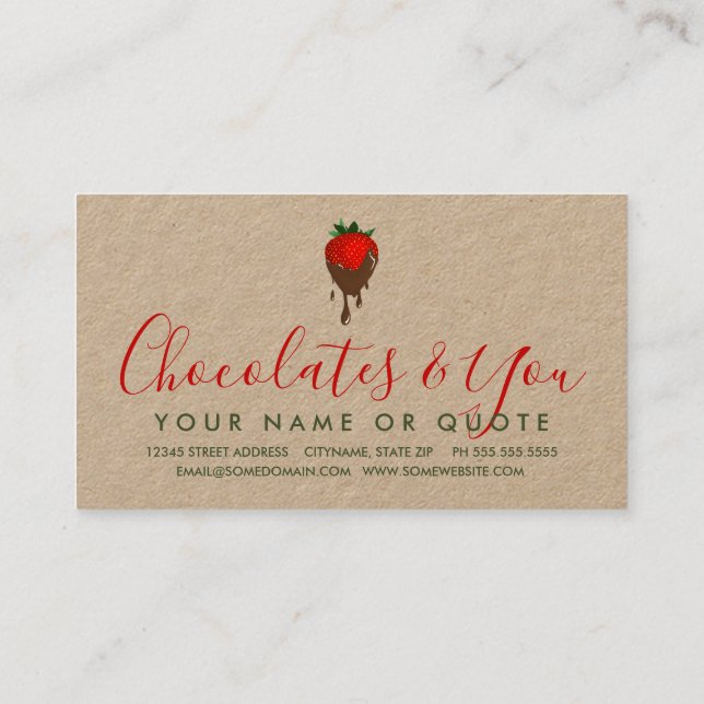 chocolate strawberry business card (Back)