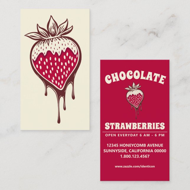 chocolate strawberry business card (Front/Back)