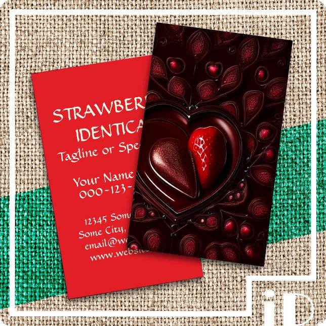 chocolate strawberry heart business card (Creator Uploaded)