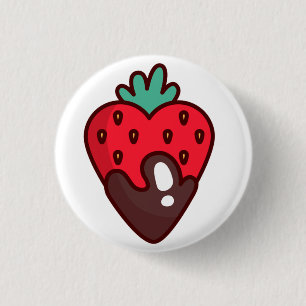 Chocolate Strawberry Heart Classic 3 Cm Round Badge