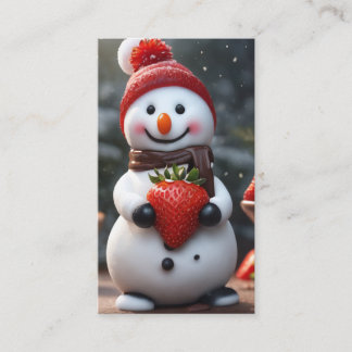 chocolate strawberry snowman business card