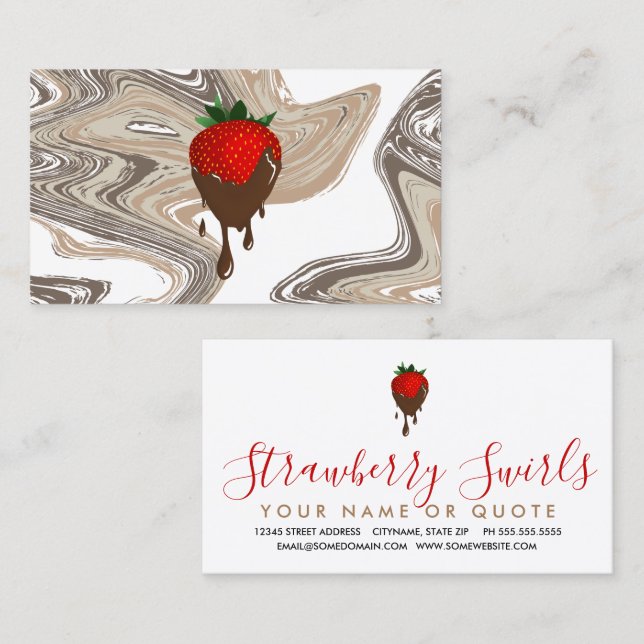 chocolate strawberry swirls business card (Front/Back)