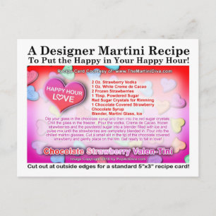 Chocolate Strawberry Valentine's Day Martini Card