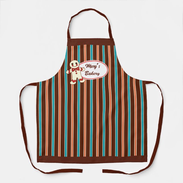 Chocolate Striped Cookie Business Apron  (Front)