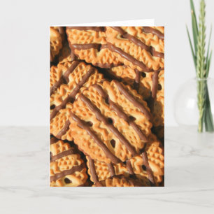 Chocolate Striped Shortbread Cookies Greeting Card