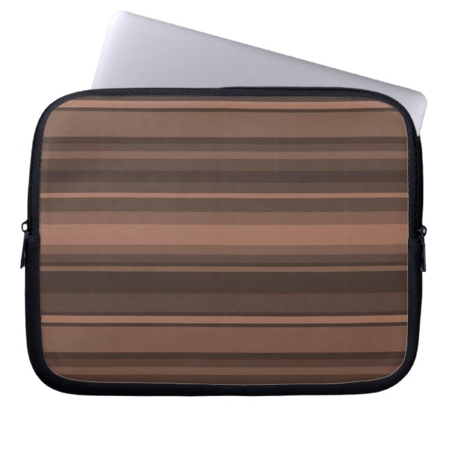 Chocolate stripes laptop sleeve (Front)