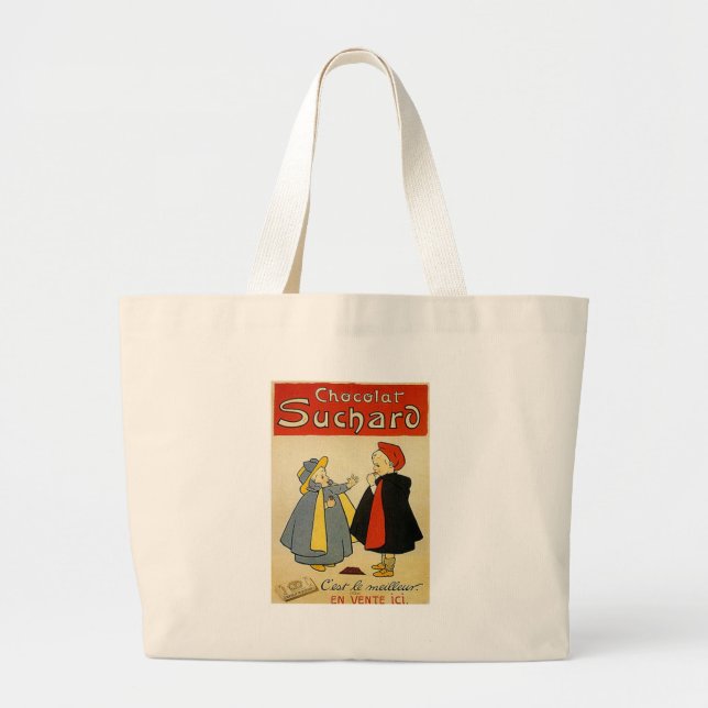 Chocolate Suchard 2 Vintage Ad Large Tote Bag (Front)