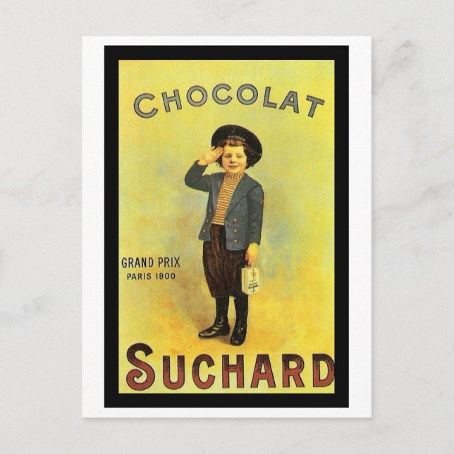 Chocolate Suchard 3 Vintage Ad with Boy Postcard (Front)