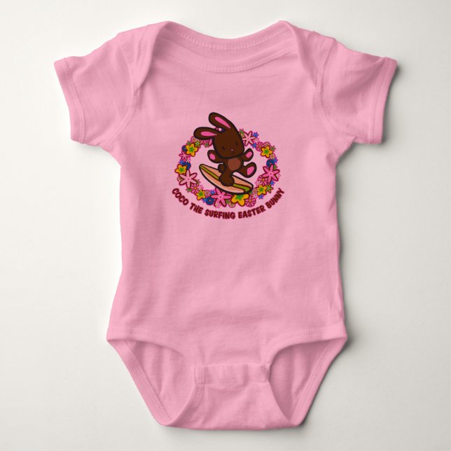 Chocolate Surfing  Easter Bunny Infant Tees (Front)