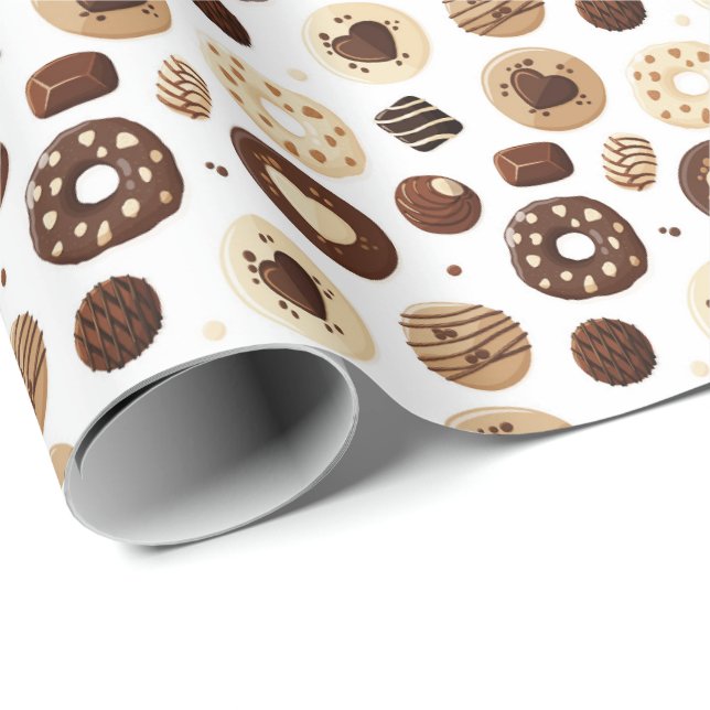 Chocolate sweets pattern wrapping paper (Roll Corner)