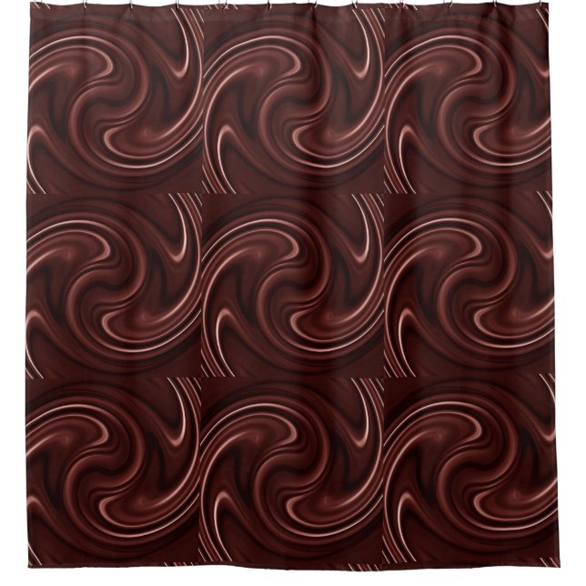 Chocolate Swirl Shower Curtain (Front)