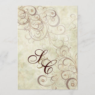 Chocolate swirls/faux marble Wedding Invitations