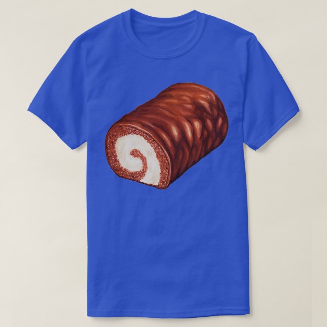 Chocolate Swiss Roll Cake Pattern  T-Shirt (Design Front)