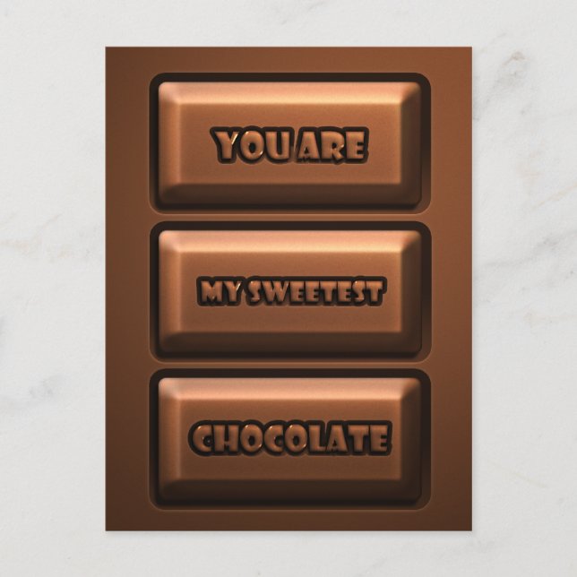 Chocolate Tablet Postcard (Front)