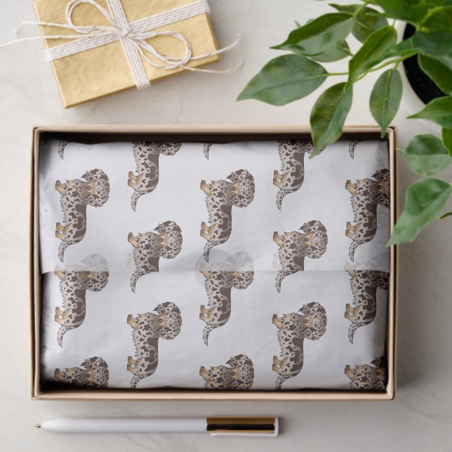 Chocolate & Tan Dapple Long Hair Dachshund Pattern Tissue Paper (Gift)