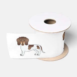 Chocolate & Tan Pied Short Hair Dachshund Cute Dog Satin Ribbon