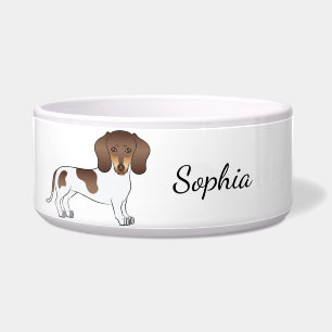 Chocolate & Tan Pied Short Hair Dachshund & Name