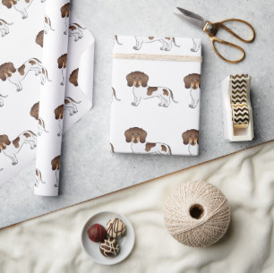 Chocolate & Tan Pied Short Hair Dachshund Pattern Wrapping Paper