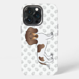 Chocolate & Tan Pied Short Hair Dachshund & Paws iPhone 13 Pro Case