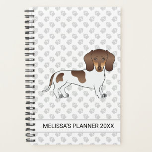 Chocolate & Tan Pied Short Hair Dachshund & Text Planner