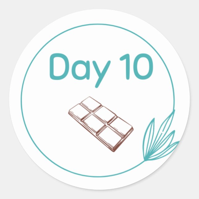Chocolate Tasting Kit Day 10 Classic Round Sticker (Front)