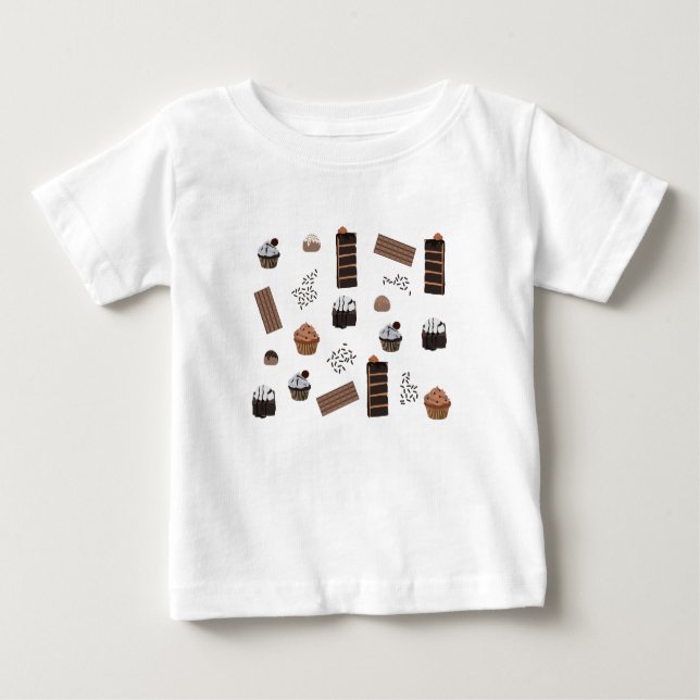 Chocolate Theme Pattern Baby T-Shirt (Front)