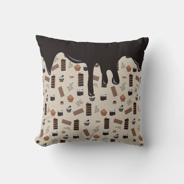 Chocolate Theme Pattern Cushion (Front)