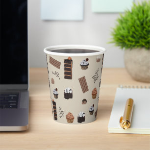 Chocolate Theme Pattern Paper Cups
