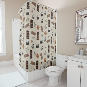 Chocolate Theme Pattern Shower Curtain