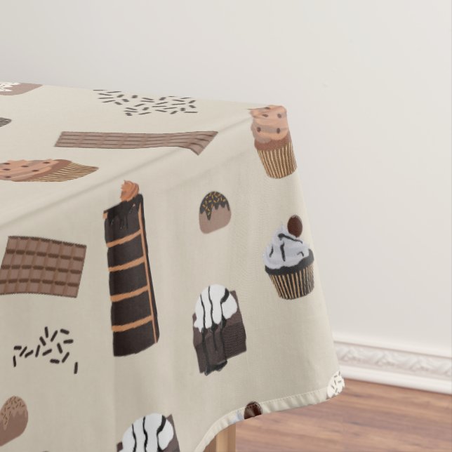 Chocolate Theme Pattern Tablecloth (In Situ)