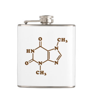 Chocolate Theobromine Molecular Chemical Formula Hip Flask