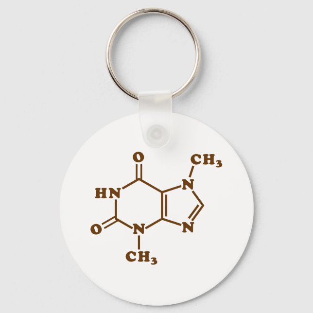 Chocolate Theobromine Molecular Chemical Formula Key Ring (Front)
